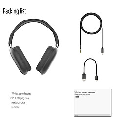 Acheter Universal Casque Bluetooth sans fil noir pour iOS et Android