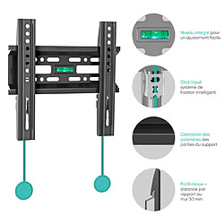 Acheter ONKRON Support TV Mural Fixe pour 17 - 43 Pouces TV & Ecran, Accroche TV Mural Universel Poids jusqu'à 30 kg - Fixation Murale TV Fixe VESA 75x75 - VESA 200x200 mm/Support Tele Mural Fixe FM1-B Noir