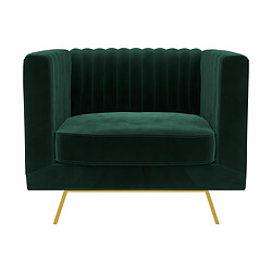 Rendez Vous Deco Fauteuil Gatsby en velours vert foncé 