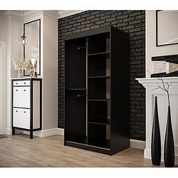 Avis Abiks Meble Armoire Old St T2 à portes coulissantes 200/100/62 2 portes (noir/marron)