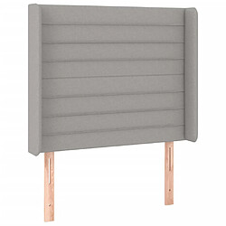 Avis Maison Chic Tête de lit scandinave à LED,meuble de chambre Gris clair 93x16x118/128 cm Tissu -MN75870