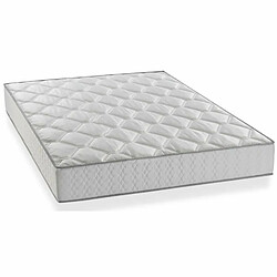 DEKO DREAM Ensemble matelas ressorts confort équilibré 160 x 200 x 23 cm + sommier tapissier - Galon gris 