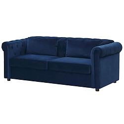 Acheter Beliani Canapé-lit CHESTERFIELD Bleu Velours