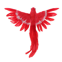 oiseau artificiel à plumes réaliste jardin maison décor ornement rouge queue pas cher