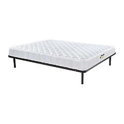 Vente-Unique Ensemble 160 x 200 cm cadre à lattes + matelas ressorts et mémoire de forme ép.15cm - WOLKENLOS de MORGENGOLD