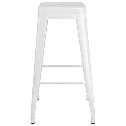 Avis vidaXL Tabourets de bar empilables lot de 2 blanc Métal