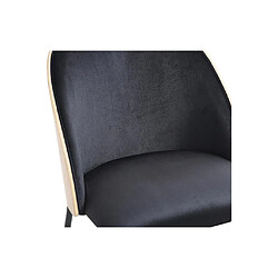 Vente-Unique Lot de 6 chaises en velours et métal - Noir et Naturel clair - MIJENIA pas cher