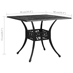 vidaXL Table de jardin Noir 90x90x73 cm Aluminium coulé pas cher