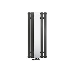 ML DESIGN MODERN LIVING Radiateur de salle de bain plat avec miroir et garniture de raccordement mural 1200x450 mm Anthracite ML-Design ML-Design Radiateur de Salle de Bain avec Miroir - 1200 x 450 mm - Anthracite - Raccord Central Mural - Forme d'Angle Multiblock - Thermostat - Radiateur à Panneaux Vertical - Kit de Montage Inclus