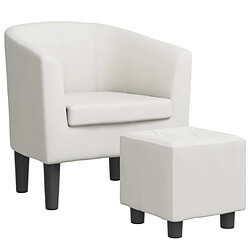 Maison Chic Fauteuil cabriolet et repose-pieds,Fauteuil luxe pour relax blanc similicuir -MN57104