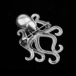 Avis Unique Broche Octopus Mesdames Style rétro Simulé Perle Broches Argent