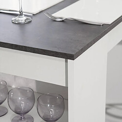 Avis Mes Table de bar avec rangements piètement blanc plateau effet béton