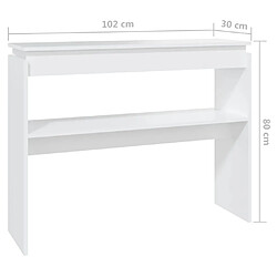 vidaXL Table console blanc 102x30x80 cm bois d'ingénierie pas cher