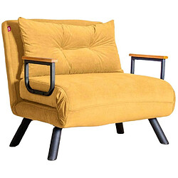 Hanah Home Fauteuil convertible en tissu Sando moutarde.