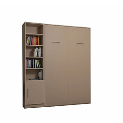 Inside 75 Composition armoire lit escamotable SMART-V2 Taupe mat Couchage 140 x 200 cm 