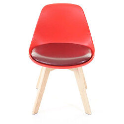 Avis Mendler 2x chaise d'enfant HWC-E81, tabouret d'enfant, meuble d'enfant, design rétro 55x38x39cm ~ similicuir, rouge