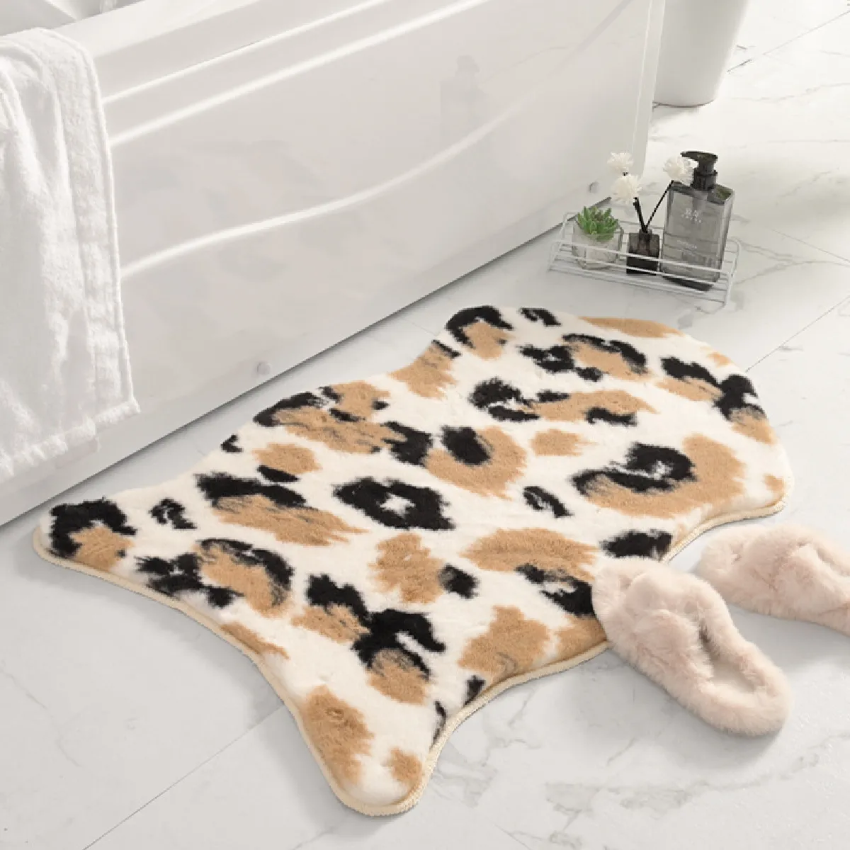 LUUCOZK Tapis de bain antidérapants absorbants à séchage rapide, décoration de salle de bain, chameau peu profond-60 x 120cm