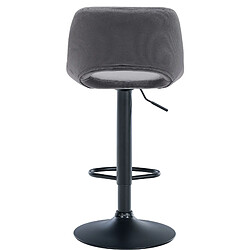 Avis Decoshop26 Tabourets de bar chaises haute x2 avec repose-pieds en velours gris foncé piètement métallique noir 10_0004084