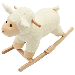 Avis vidaXL Mouton à bascule Peluche 78x34x58 cm Blanc