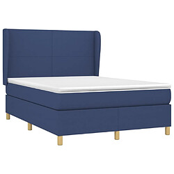 Avis Maison Chic Lit adulte- Lit + matelas,Sommier à lattes de lit avec matelas Bleu 140x190 cm Tissu -GKD60020