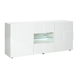 Acheter Vente-Unique Buffet CALISTO - LEDs - 2 portes & 2 tiroirs - Blanc laqué