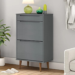 vidaXL Armoire à chaussures MOLDE Gris 59,5x35x103 cm Bois de pin