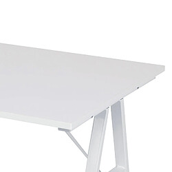 Mobili Rebecca Table D'ordinateur Pour PC En Bois Acier Blanc Bureau De Jeu De Style Moderne pas cher