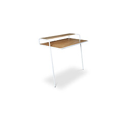 ICONIK INTERIOR Table inclinable en métal et bois style scandinave Blanc