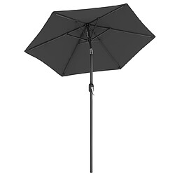 Helloshop26 Parasol de jardin 2 m ombrelle protection UPF 50+ mât et baleines en métal inclinable socle non inclus pour jardin balcon terrasse extérieur piscine plage gris 12_0001776