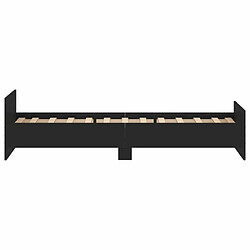 Maison Chic Lit adulte - Lit simple Cadre de lit,Structure du lit Contemporain noir 100x200 cm bois d'ingénierie -MN55744 pas cher