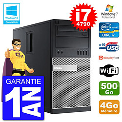 PC Tour DELL 9020 Intel Core I7-4790 RAM 4Go Disque 500Go Graveur DVD Wifi W7 · Occasion 