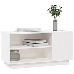 Acheter Maison Chic Meuble TV scandinave - Banc TV pour salon Blanc 80x35x40,5 cm Bois de pin massif -MN72050