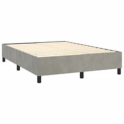 Avis vidaXL Sommier à lattes de lit et matelas Gris clair 140x200cm Velours