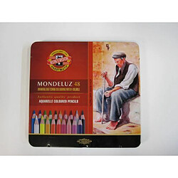 Koh-I-Noor Lot de 48 crayons aquarellables Mondeluz dans étui en métal Couleurs assorties