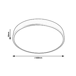 Plafonnier Tesia, ind. Ceil. Rabalux LED 60W, argent, 60cm pas cher