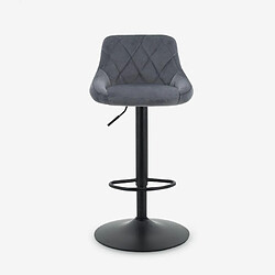 Avis Superstool Tabouret de bar de cuisine pivotant réglable repose-pieds velours matelassé Nox