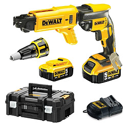 DeWalt DCF 620 NT Visseuse plaque de plâtre 18V 30Nm Brushless + 2x Batteries 5,0Ah + Chargeur + 1x Chargeur pour vis à bande + 1x Mallette TSTAK