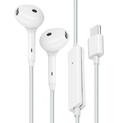 Écouteurs filaires USB-C Microphone Bouton Multifonction Oppo Blanc