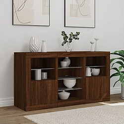 Avis Maison Chic Commode Buffet - Meuble de rangement avec lumières LED chêne marron 123x37x67 cm -GKD15824