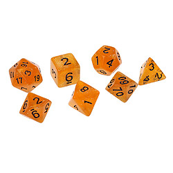 Avis 7 pièces polyédrique jeu de dés d6 d8 d10 d12 d20 jeux de société jouet cadeau orange