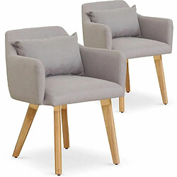 Paris Prix Lot de 2 Fauteuils Scandinave Alan 70cm Beige