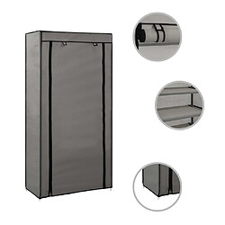 vidaXL Armoire à chaussures avec housse Gris 58x28x106 cm Tissu