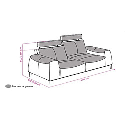 La Maison Du Canapé Canapé 2 places en cuir avec dossier avance-recul LOOLAK Beige pas cher