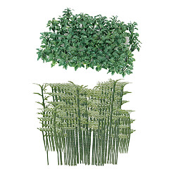 Arbres en bambou verts Jouets 100x Bambous + 50x Modèle de Couverture d\'Herbe au Sol pour Paysage de Diorama