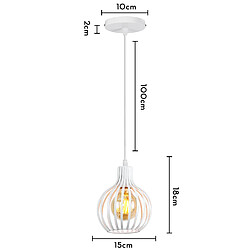 Stoex Suspension Vintage Lustre Moderne Plafonnier D'Intérieur Rétro Suspension Lustre E27 en Métal Blanc Pour Chambre, Salle À Manger, Bureau, Salon pas cher