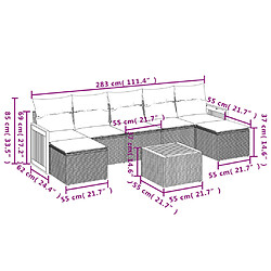 Avis vidaXL Salon de jardin 8 pcs avec coussins noir résine tressée