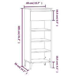 vidaXL Étagère à chaussures Blanc 40x36x105 cm Bois d'ingénierie pas cher