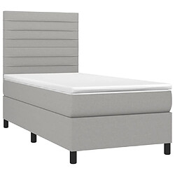 Avis Sommier à lattes et LED,Cadre à lattes de lit avec matelas pour Adulte Gris clair 90x190cm -MN30817