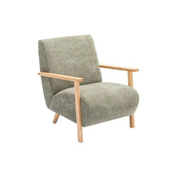 Vente-Unique Fauteuil en tissu vert et bois JULOMO