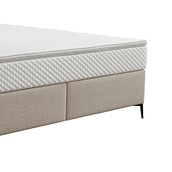 Acheter Vente-Unique Ensemble complet boxspring tête de lit capitonnée + sommier + matelas + surmatelas - 160 x 200 cm - Tissu - Beige - INAO de YSMÉE